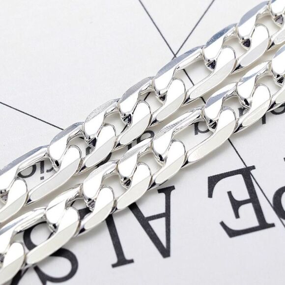 ✨ New Sterling 925 silver 22 inch sparkling 8 mm link chain ✨ - Picture 5 of 12